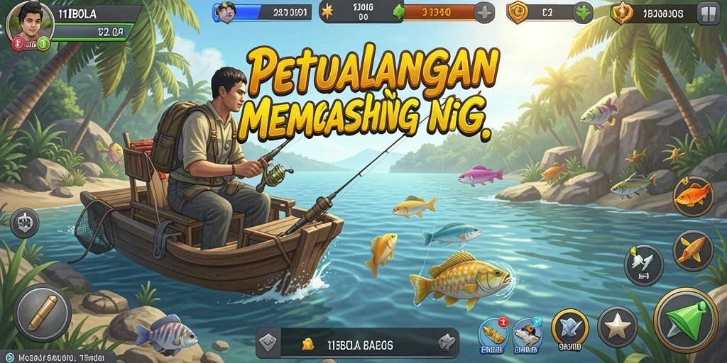 Screenshot gameplay 11BOLA menunjukkan suasana memancing yang menegangkan.