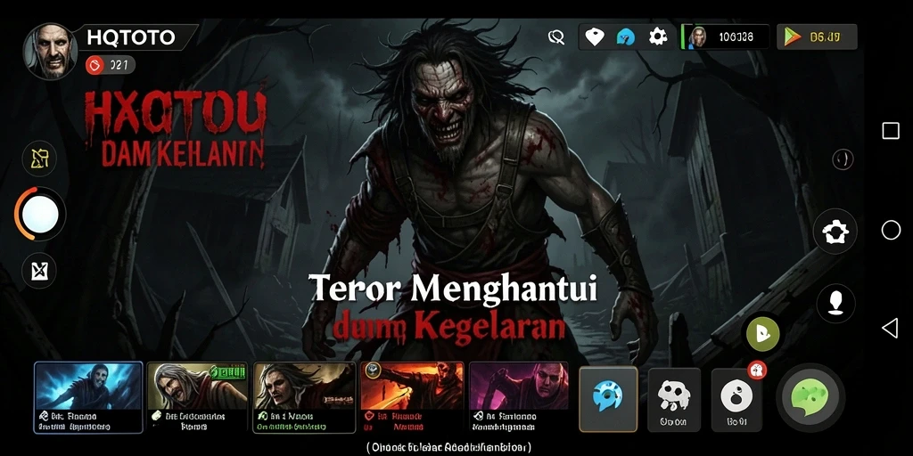 Gameplay HQTOTO yang menegangkan dalam suasana gelap dan misterius.