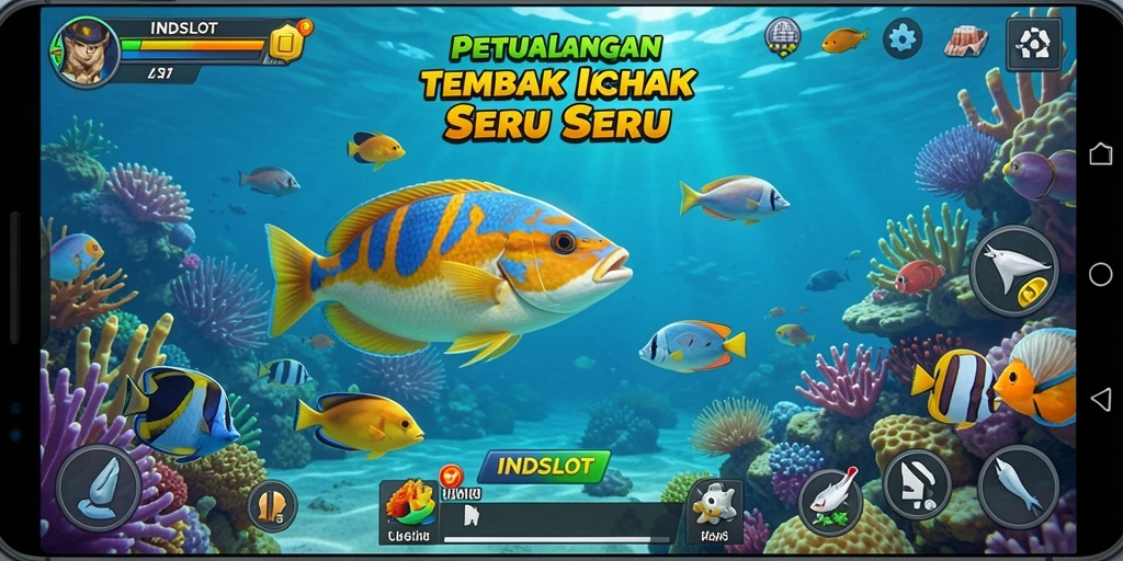 Tampilan gameplay seru dalam game Tembak Ikan INDSLOT.