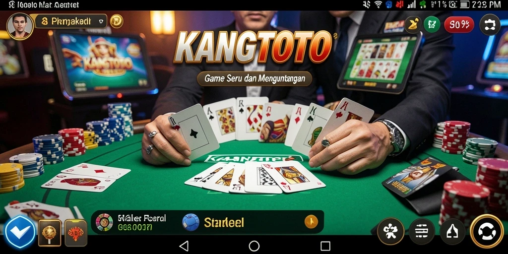 Screenshot gameplay KANGTOTO menampilkan momen seru dalam permainan Poker.