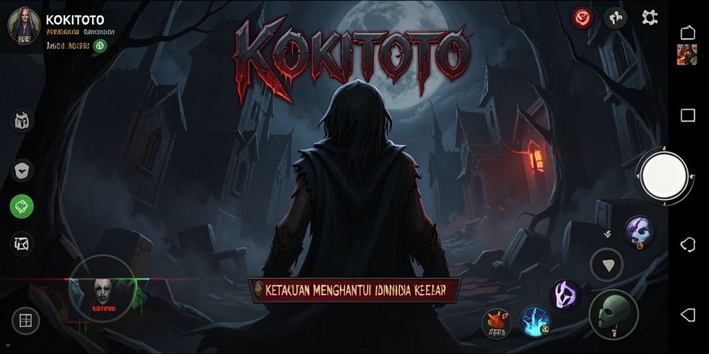 Tampilan gameplay KOKITOTO yang menyeramkan dan mendebarkan.